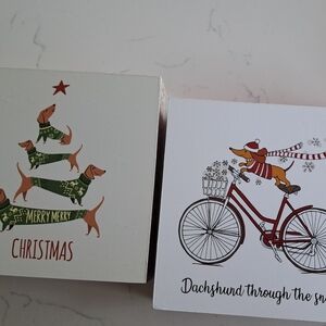 FINAL SALE Christmas Dachshund Decor Blocks